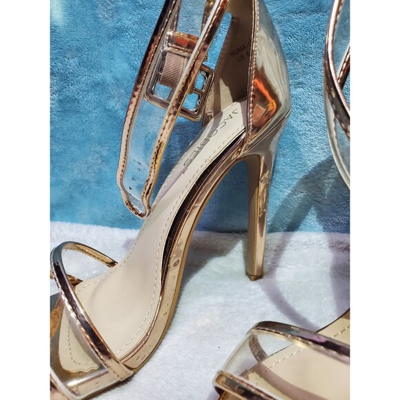Fashion Nova 6.5 Jacobies Rose Gold High Heels 7 1/2" x 3 1/2" x 9" - Picture 2 of 8